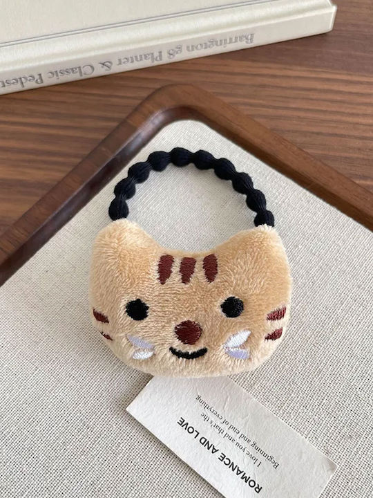 Elastic Hair Cute Brown Teddy Cat