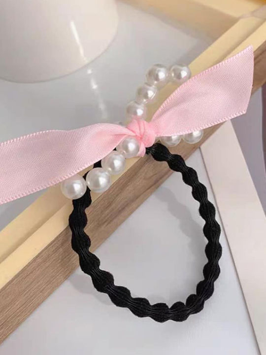 Elastische Trend Haarschleife In Satin Perle Subtil Rosa