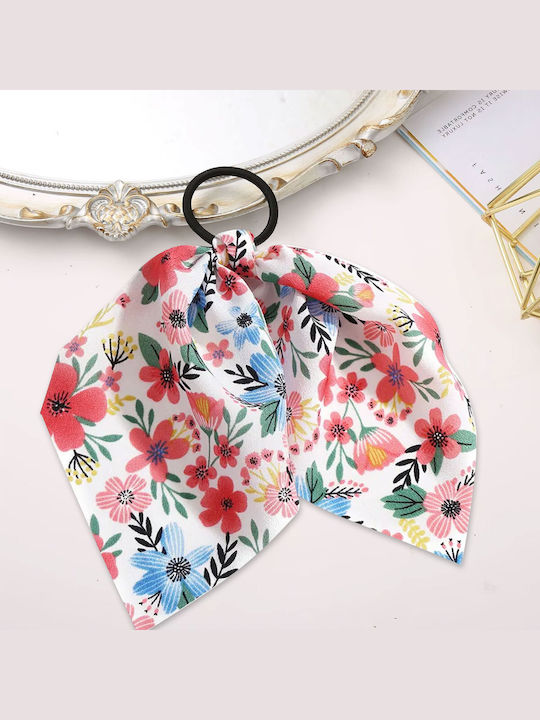 Elastic Scarf Tropical Pink Flowery Veil Tape Hair