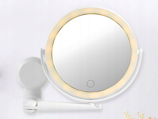Makeup Mirror Wall with Light 17.7cm White