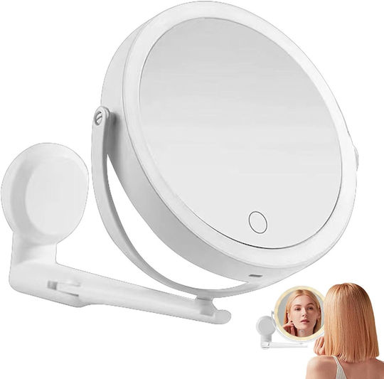 Makeup Mirror Wall with Light 17.7cm White