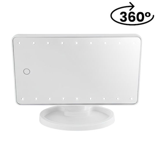Avizar Led Standing Makeup Mirror Touchscreen 360° Rotation White