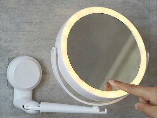 Makeup Mirror Wall with Light 17.7cm White