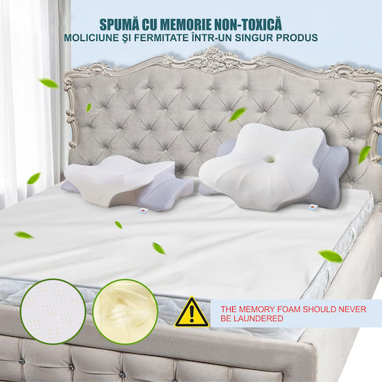 Linomag Pillow with Memory Foam 60x38x9cm in White Colour