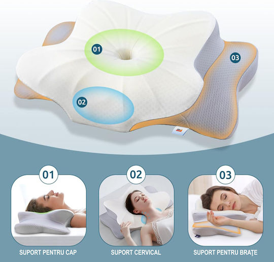 Linomag Pillow with Memory Foam 60x38x9cm in White Colour