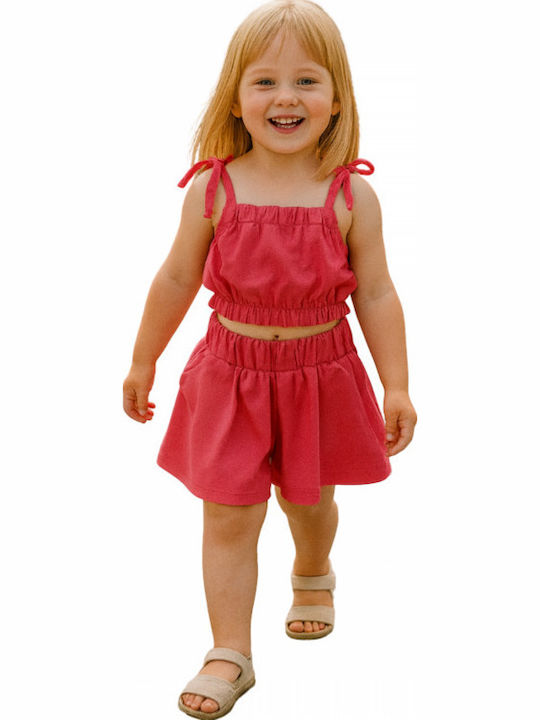 Serafino Kids Clothing Set with Fuchsia Shorts 2 Pieces