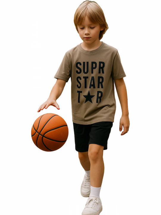 Serafino Kids Set with Shorts Summer 2 Pieces Beige