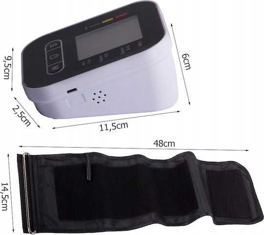 Tensiometru Electronic de Braț Zola Oprire Automată Operare Ușoară Ecran Lcd Bază Antiderapantă Alimentare cu Baterie și Usb-c 11.5 X 9.5 X 6 Cm Negru