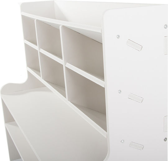 Multifunktionaler Schreibtischorganisator Zola 9 Fächer Kunststoff Gedrückter Schaum 47,5 x 17 x 42 cm Weiße