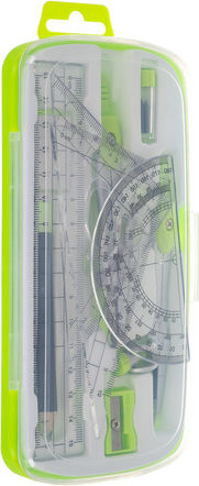 Set Geometric De 10 Bucăți Zola Riglă 2 Echeruri Rapportor Compas Mine Creion Radieră Ascuțitoare Cutie De Depozitare