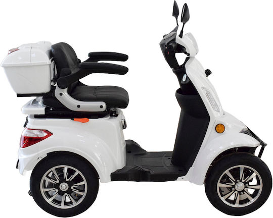 Electric Four-Wheel Motorcycle 1000W Power Max Speed 25km/h 60km Autonomy White Colour