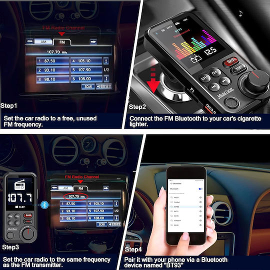 FM Transmitter Car Gizmovine with Bluetooth USB AUX MicroSD