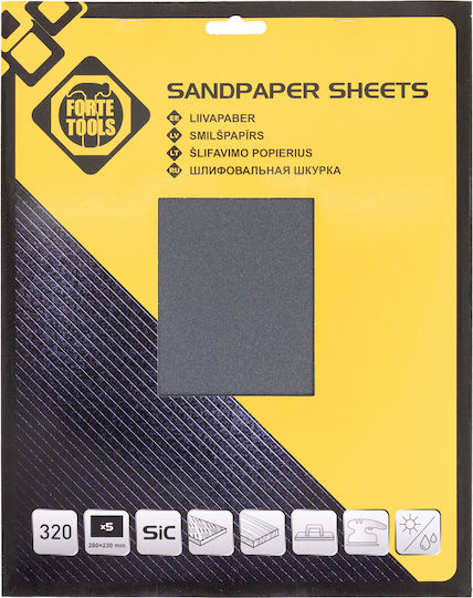 Forte Sand Paper 230x280mm Set 5 Pieces