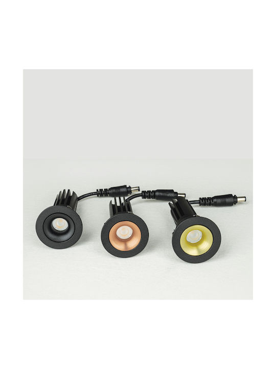 Zambelis Lights Recessed Spot with Built-in LED and Warm White Light Black