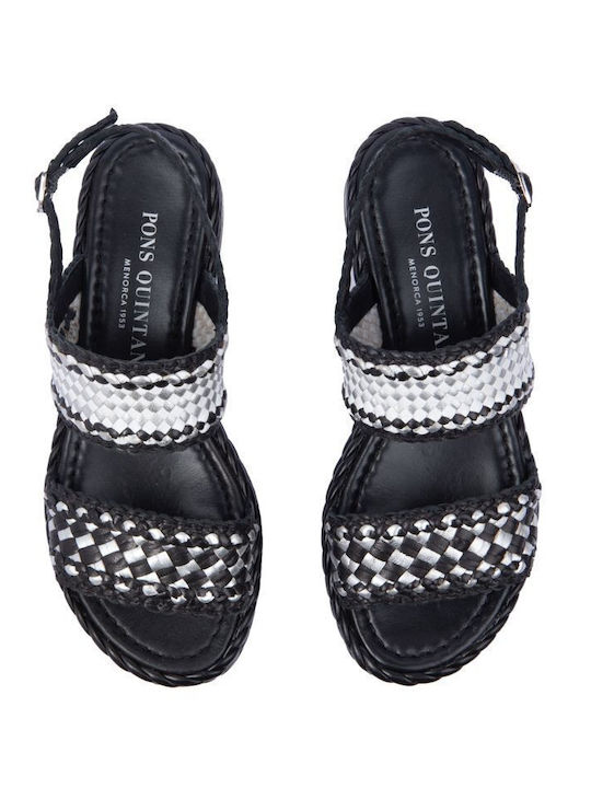 Sandale Casual Damă Flatforme Negre
