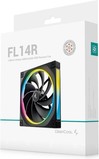 Deepcool FL14R Reverse Blade Case Fan 140mm 1700rpm 64.56cfm with ARGB Lighting and 4-Pin PWM Connection