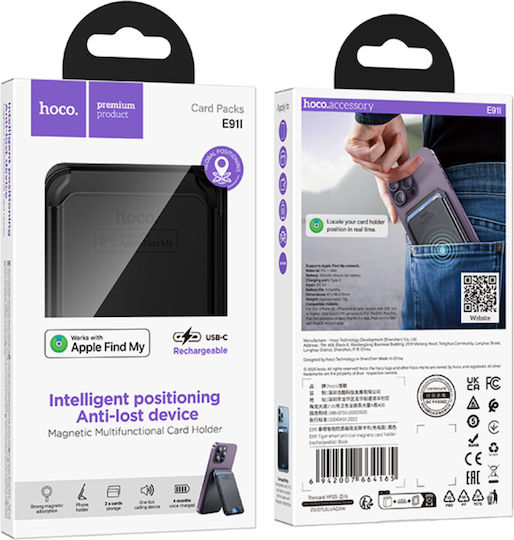 Hoco E91i Dispozitiv Anti-pierdere Husă Carduri Magnetică Doar Ios Compatibil Apple Find My Network