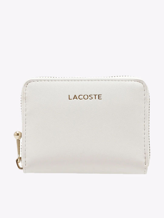 Lacoste Money Pieces Μικρό Γυναικείο Πορτοφόλι Εκρού