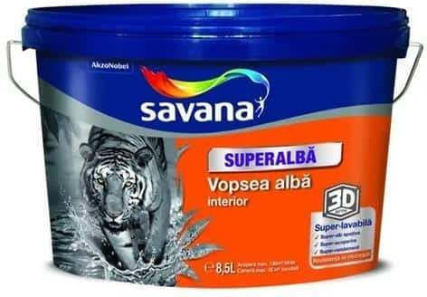 Vopsea Lavabilă Interioară Alb Super 8.5l Savana Alb Ext10006