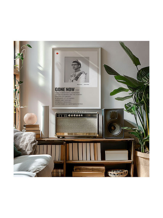 Music Poster Gone Now Bleachers Ms649 21cm X 30cm Brown Wood Frame