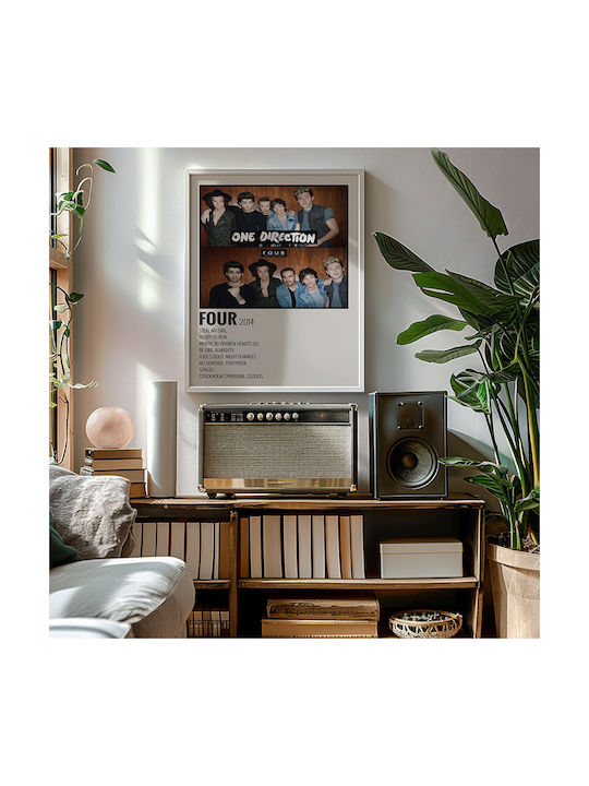 Music Poster Four One Direction Ms636 21cm X 30cm Λευκό Κάδρο Pvc