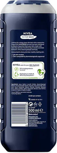 Nivea Дълбок Душ Гел за Мъже с Глина за Омазняване 500мл