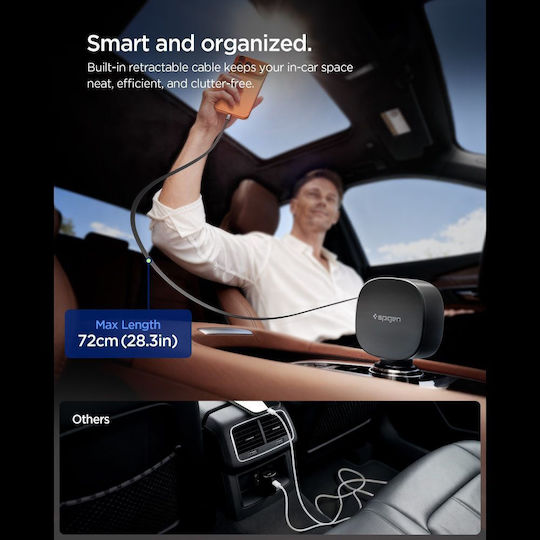 Spigen Essential Ev603bt Auto-Ladegerät 60W Schnellladung mit Anschlüssen: 1xUSB 2xType-C mit Kabel Typ-C,TC-TC Schwarz Farbe