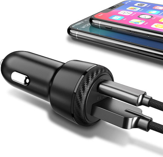 Mcdodo Mcdodo Handy-Autoladegerät 38W mit Anschlüssen: 1xUSB 1xType-C Schwarz Farbe