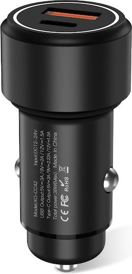 XO Cc42 Auto-Ladegerät 20W 3A mit einem Anschluss: 1xUSB Schwarz Farbe
