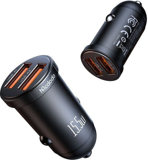 Mcdodo Cc-2950 Car Charger 15.5W 1A with Ports: 2xUSB Black Color