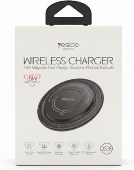 Yesido Wireless Charging Ds39 Type-c Led Indicator 15w Black