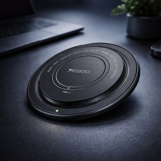 Yesido Wireless Charging Ds39 Type-c Led Indicator 15w Black
