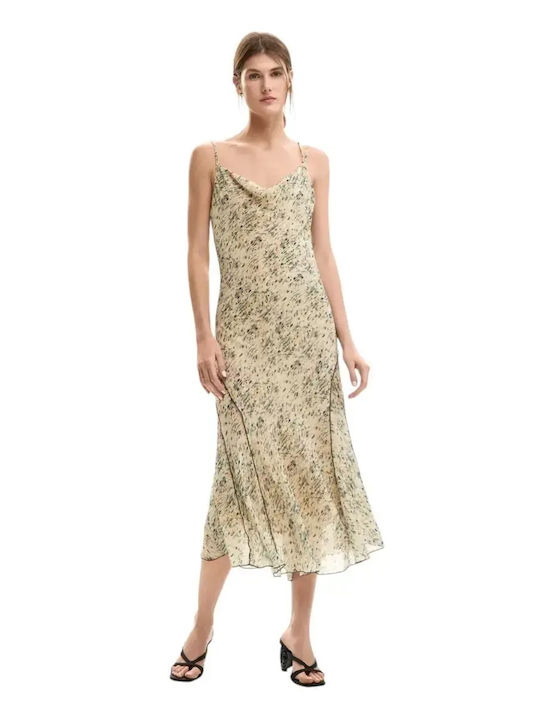 Summer Midi Dress Wrap Beige