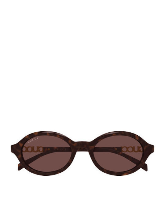 Gucci Women’s Sunglasses with Brown Tartaruga Horn-Rimmed Frame and Brown Lens GG2153S 002