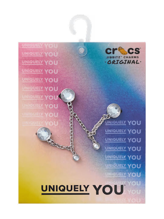 Crocs Jibbitz Charm Dreifach SMT Edelstein Kette Weiß