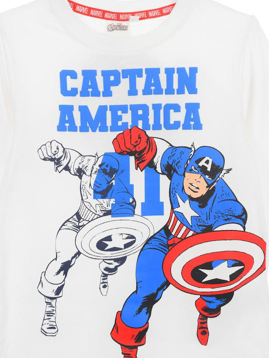 Παιδικό Polo Μακρυμάνικο Λευκή Captain America