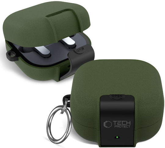 Tech-Protect Slim Kunststoffhülle Mit Haken In Grün Für Galaxy Buds4 / 4 Pro