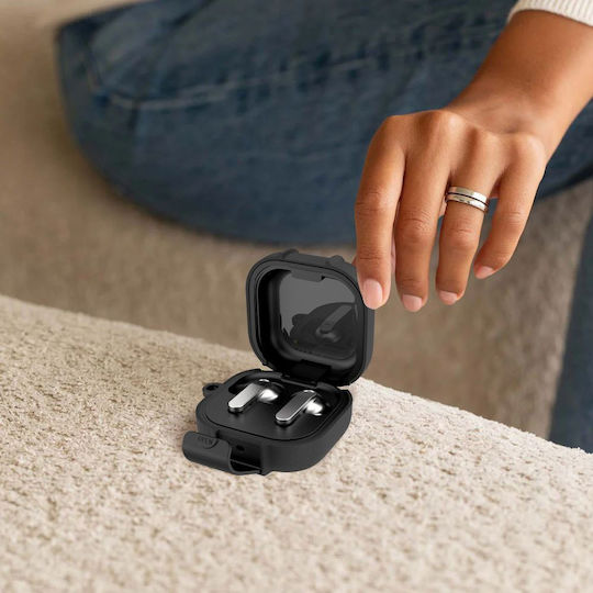Tech-Protect Schlanke Kunststoffhülle Mit Haken In Schwarz Für Galaxy Buds4 / 4 Pro