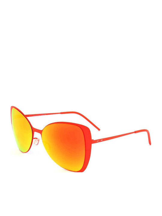 Italia Independent Women's Sunglasses with Red Metal Frame and Yellow Lens 0204.055.000