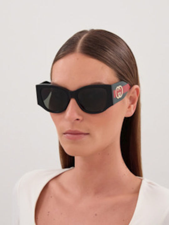 Gucci Дамски Слънчеви Очила с Черна Рамка и Сиви Стъкла GG2115S 001
