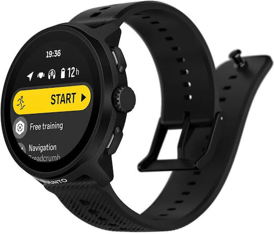 Suunto Run Stainless Steel 46mm Smartwatch with Heart Rate Monitor (All Black)