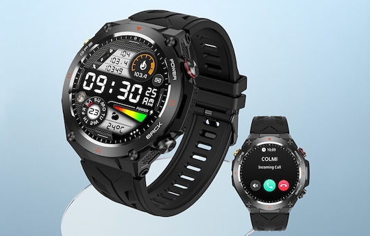 Colmi V75 Smartwatch με Παλμογράφο (Μαύρο)