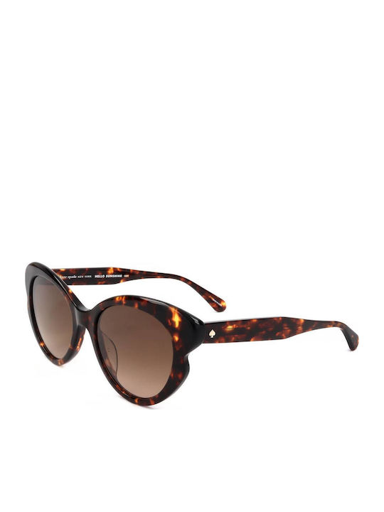Kate Spade Γυναικεία Γυαλιά Ηλίου με Καφέ Κοκκάλινο Σκελετό και Καφέ Φακό ELINAGS086F3H