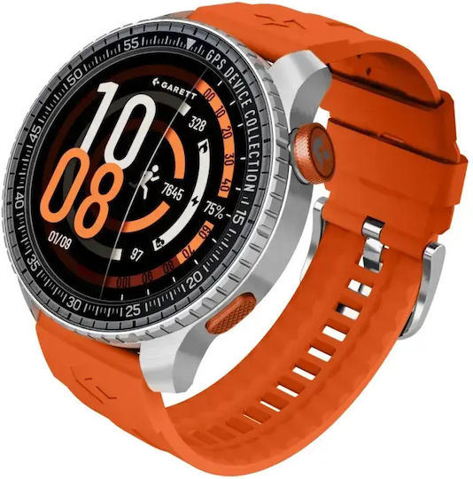 Garett Compass 53mm Waterproof Smartwatch with Heart Rate Monitor (Silver)