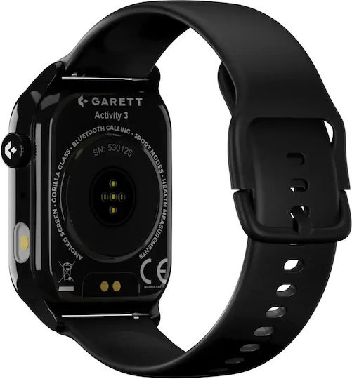 Garett Activity 3 46mm Smartwatch με Παλμογράφο (Μαύρο)
