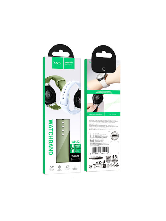 Watchband Hoco Wh22 Silicone Samsung Huawei Xiaomi Vivo Oppo Etc 22mm Universal Green Watchband Hoco Wh22 Silicone Samsung Huawei Xiaomi Vivo Oppo Etc 22mm Universal Green