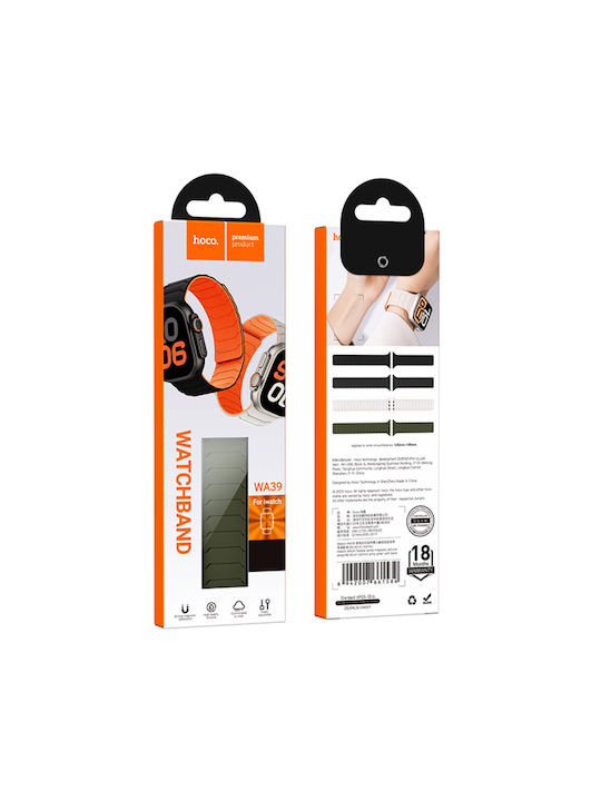 Watchband Hoco Wa39 Flex Series 44 45 46 49mm Silicone Strap Apple Watch Series 1 2 3 4 5 6 7 8 9 SE Ultra1 Ultra2 Khaki Black