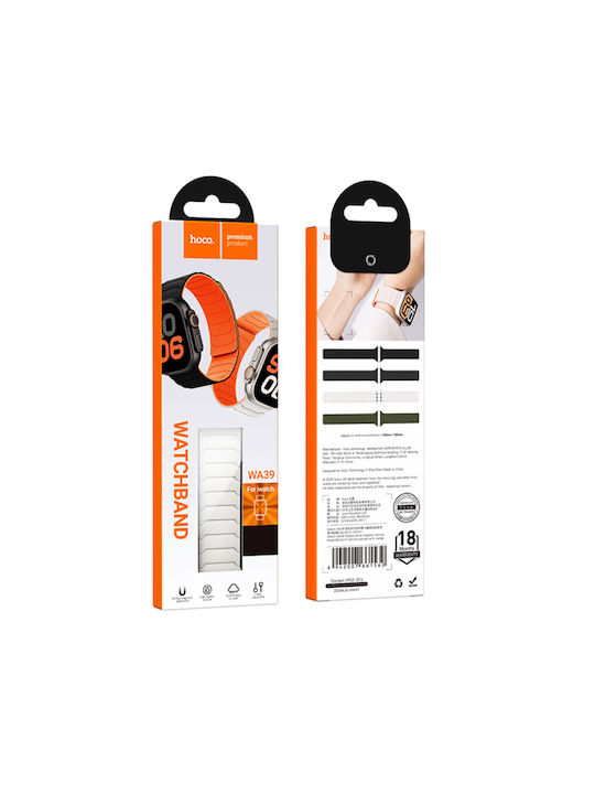 Hoco Wa39 Flex Series Tragbare Bänder 44 45 46 49mm Silikonarmband Apple Watch Series 1 2 3 4 5 6 7 8 9 se Ultra1 Ultra2 Beiges Orange