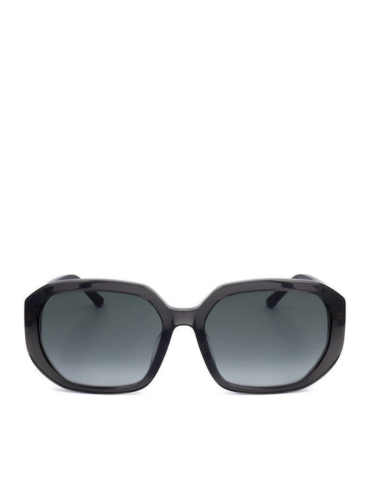 Damen Sonnenbrille mit Schwarz Kunststoff Gestell und Gray Verlaufsfarbe Linse