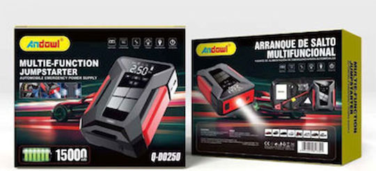 Andowl Q-DO250 Φορητός Εκκινητής Μπαταρίας Αυτοκινήτου 1700mAh με Power Bank / Φακό / USB